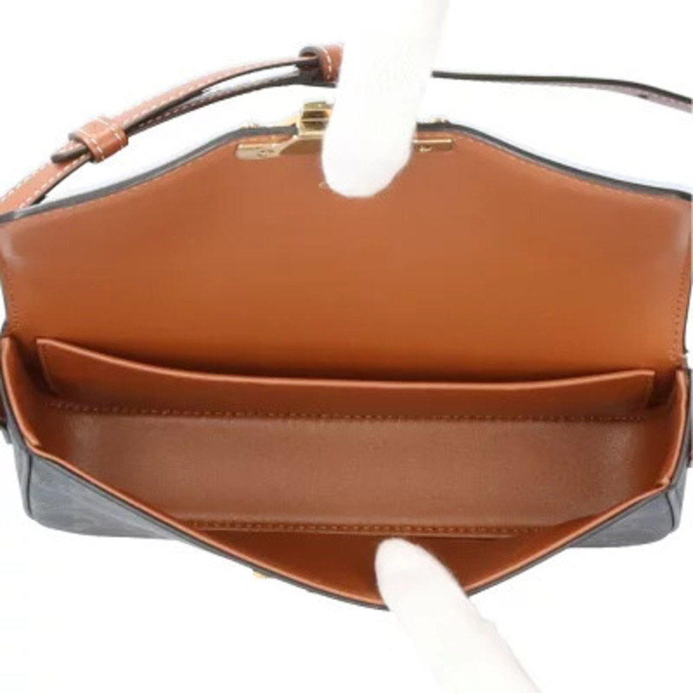 Celine Claude Triomphe Shoulder Bag Canvas Black - Picture 6 of 6